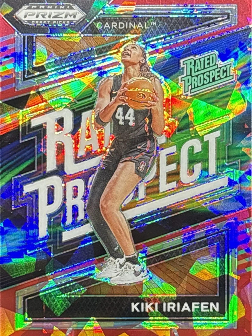 Panini Rated Prospect Card - Kiki Iriafen Rainbow Holo